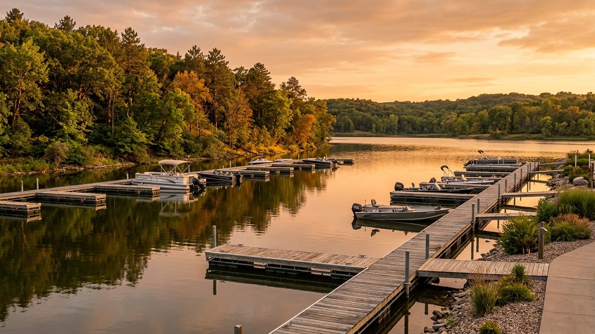 Lake marina near Yankton, South Dakota.
