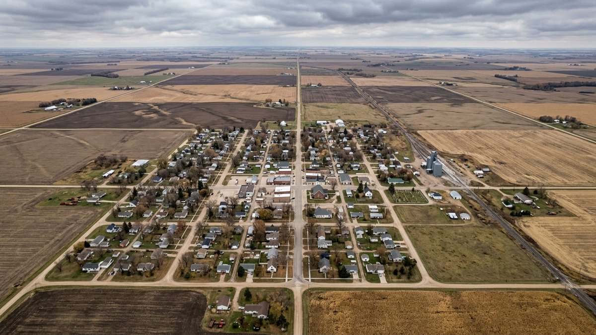 Plain aerial context image for Tabor and rural regional-community posts.